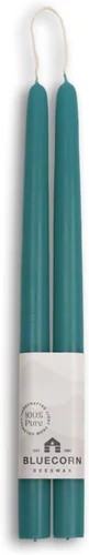 Miniatura 25 de Bluecorn Beeswax Velas cónicas 100 % pura y natural de abejas, par de velas cónicas naranjas de 10 pulgadas, combustión limpia y sin goteo, sin