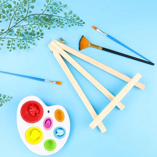 Miniatura 6 de AROIC Caballete de 9 pulgadas para pintar, paquete de 6 caballetes de madera para letreros, caballetes de mesa para pintar lienzos, caballete