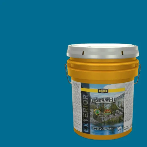 Miniatura 90 de Rodda Paint CASCADIA XL Pintura e imprimación satinada para exteriores en uno, cuarto de galón, azul playa norte