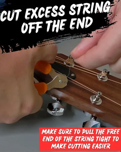 Miniatura 5 de Enrollador de cuerdas de guitarra, cortador de cuerdas y extractor de pasadores de puente, herramienta de guitarra 3 en 1 para guitarras acústicas