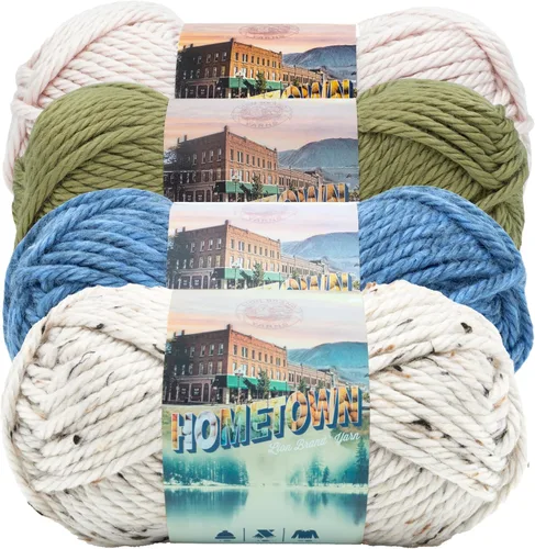 Miniatura 21 de Lion Brand Yarn Hometown - Ovillo de lana súper voluminoso para tejer, ganchillo y manualidades, 1 unidad, Phoenix Azalea