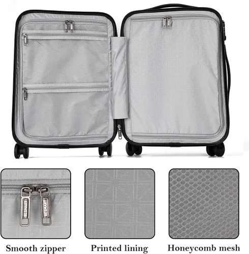 Miniatura 5 de BE SMART Equipaje de 20 pulgadas (para embarque) con rueda silenciosa giratoria, estuche de transporte integrado de PC+ABS y TSA, maleta pequeña