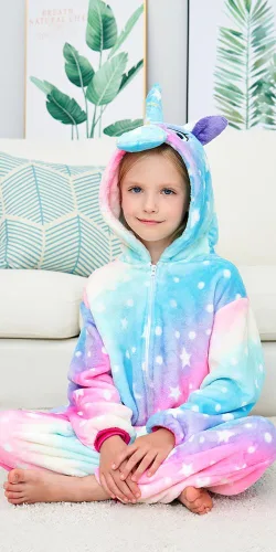 Miniatura 5 de Pijama de unicornio unisex para niños, enteritos para disfraz, Halloween