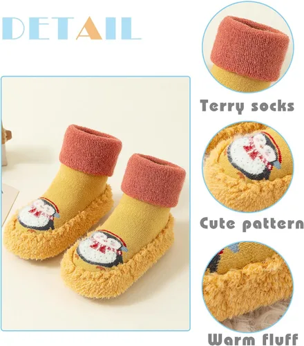 Miniatura 6 de Happy Cherry 3 pares de calcetines de algodón para bebés, calcetines antideslizantes de dibujos animados
