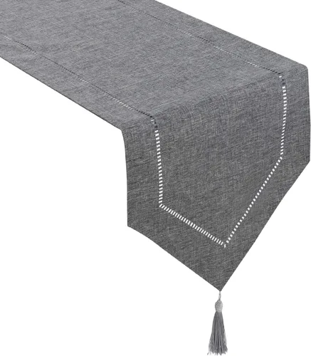 Tosewever Camino de mesa decorativo de lino con borlas, colección de mesa de 14 x 72 pulgadas, caminos de mesa para todos los días, comedor, boda,