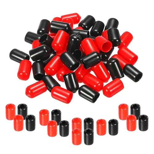 Miniatura 70 de MECCANIXITY 50 unids tapas de goma Surtido de 0.079 in PVC vinilo tornillo rosca protector para tornillo tornillo negro rojo