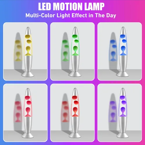 Miniatura 5 de Dalavalampa Lámparas de Movimiento Líquido Multicolor Cambiante, Luces Nocturnas LED Pequeñas de 13.5 Pulgadas para Niños y Adultos, Iluminación