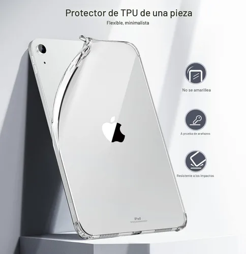 Miniatura 3 de MoKo Funda transparente para iPad (A16) de 11ª generación 2025 de 11 pulgadas/10ª generación 2022 de 10.9 pulgadas, TPU suave y ligero, 1