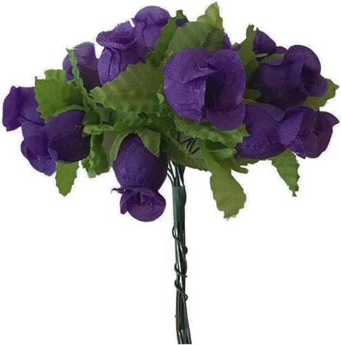Miniatura 9 de GiftWrap Etc. Rosas artificiales de seda coral – 12 mini ramos de 12 capullos de rosa, 144 capullos de rosa en total, boda, recepción, aniversario