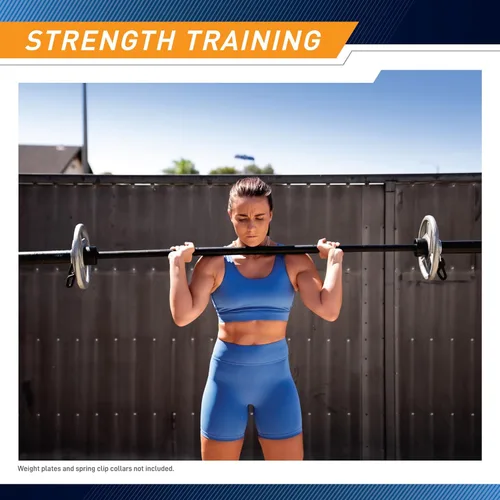 Miniatura 6 de Marcy Barra recta de 7 pies, barra olímpica de levantamiento de pesas de 30 libras con diámetro de 2 pulgadas para entrenamiento de fuerza