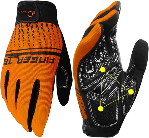 Miniatura 7 de Guantes de entrenamiento de dedo completo para levantamiento de pesas para hombres y mujeres con relleno, guantes de ejercicio de gimnasio de mano