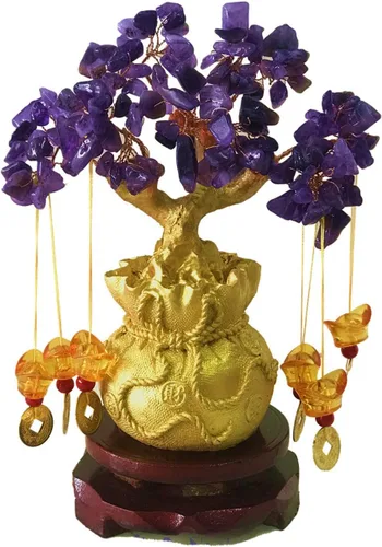 Miniatura 5 de Árbol de la Abundancia de Feng Shui de citrino/Árbol de Dinero de citrino y Árbol de citrino, Árbol de Cristal de Grifo/Árbol de Fortuna de Dragón