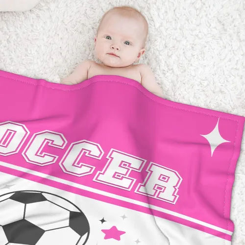 Miniatura 45 de Manta de fútbol para niñas, regalos de fútbol para niñas y niños, manta de franela de forro polar suave y cálida para niñas, regalos de fútbol