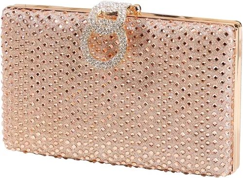 Miniatura 9 de Dreubea Bolso de mano brillante para mujer con diamantes de imitación