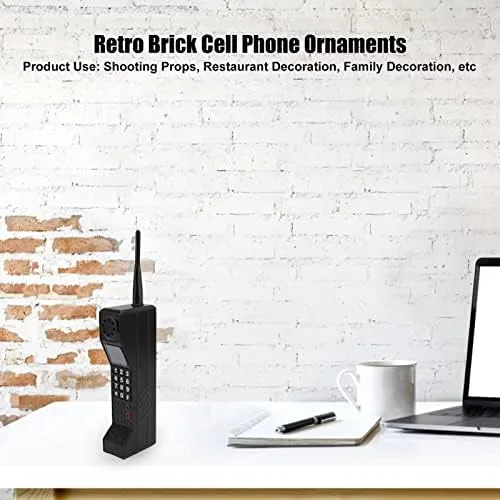 Miniatura 8 de Zerodis Adorno de ladrillo para teléfono celular, adorno retro de hierro para el hogar, sala de estar, decoración de escritorio, simulación