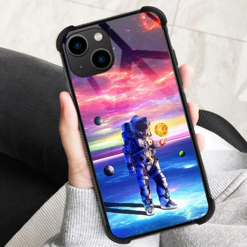 Miniatura 3 de ZHEGAILIAN Funda compatible con iPhone, diseño de astronautas de estrellas para hombres y niños, diseño de patrón a prueba de golpes, antiarañazos