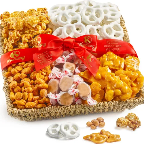 Miniatura 15 de KREMERY - Pretzels cremosos de chocolate cubiertos de chocolate, palomitas de maíz, nueces y dulces (premium, 2.5 libras) en bandeja de hierba