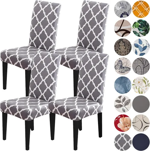Miniatura 87 de HZDHCLH Juego de 6 fundas grises para sillas Parsons de elastano para comedor, fundas elásticas de elastano para sillas Parsons, fundas de asiento