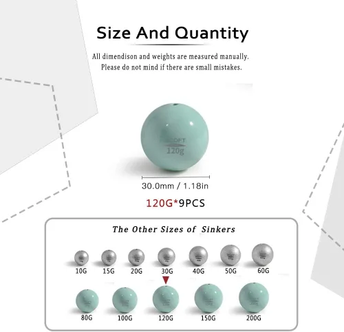 Miniatura 2 de Fregaderos de pesca sin plomo y pesos recubiertos de huevos, plomos de cañón, varios tamaños, 0.35 oz-7.05 oz en bolsa y pesos de pesca, plomos