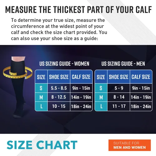 Miniatura 4 de PhysFlex Calcetines de compresión para mujeres y hombres, medias de compresión para la circulación, el mejor apoyo para enfermería, embarazo, vuelo