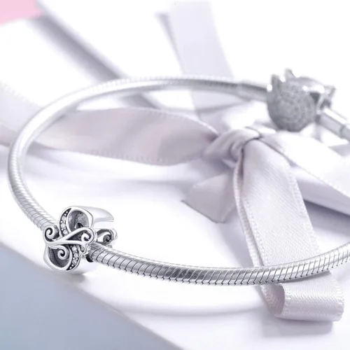 Miniatura 3 de Plata de ley 925 maciza con piedras cúbicas, opciones de regalo completas AZ alfabeto encantador, letras abalorios para pulseras europeas Pandora