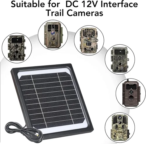 Miniatura 4 de Panel solar de 5 W y 12 V para cámara de rastro con batería recargable de 5200 mAh - Kit de cargador solar impermeable IP65, fuente de alimentación