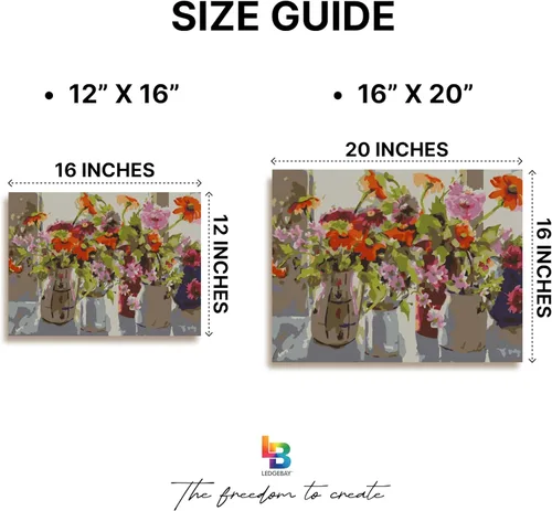 Miniatura 5 de Ledgebay Kit de Pintura por Números DIY para Adultos con Lienzo Enmarcado, de Principiante a Avanzado, los Kits Incluyen Juego de Pintura Acrílica