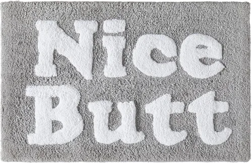 Jessica Simpson Alfombra de baño de algodón, alfombra de baño de alta calidad, decoración lavable a máquina, 20 x 32 pulgadas, bonito trasero, gris