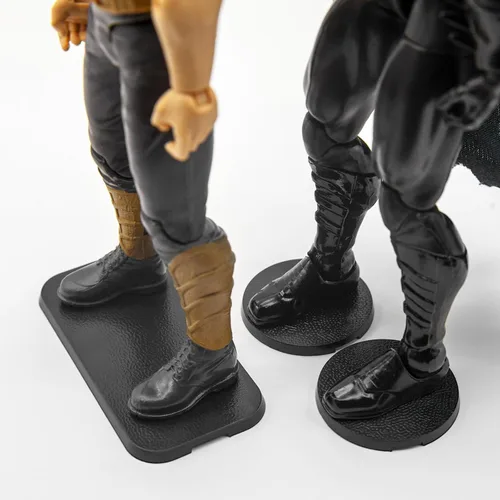 EBCO - 50 bases de plástico negro mixto de 1.260 in para la mayoría de figuras de acción de 6 pulgadas como Marvel Legends /DC/Gi Joe/Motu Toy 50
