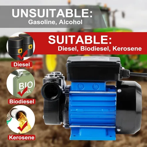 Miniatura 7 de Bomba de transferencia de aceite TIGEROAR 110V Bomba eléctrica de transferencia de combustible 18 GPM, bomba de transferencia diesel, biodiesel