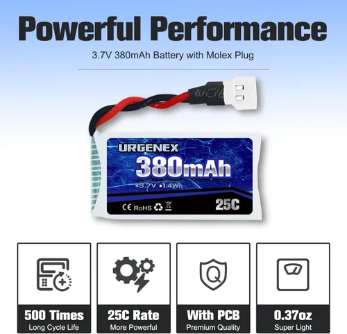 Miniatura 3 de 5 unids 3.7 V 380 mAh Drone batería 25C 1S Lipo batería con cargador 5in1 para SYMA Q11 AT-96 TR-C385 TR-P51 TR-F22 H99W H31 H6C H98 Holy Stone