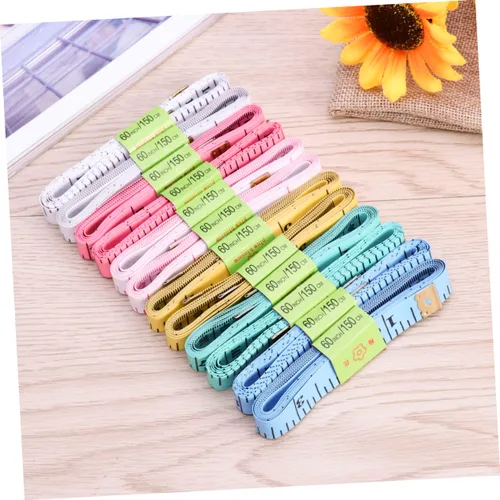 Miniatura 6 de NUOBESTY Sets m Cinta métrica a medida Cinta métrica retráctil de plástico flexible para coser manualidades y uso escolar Resistente a la sal ácida