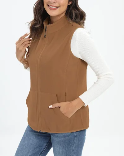 Miniatura 3 de Xeoxarel Chaleco de forro polar para mujer con 6 bolsillos (XS-2XL)