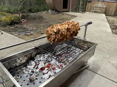 Miniatura 8 de Asador eléctrico portátil – Asador de asador de barbacoa de acero inoxidable, altura y velocidad ajustables, cocina al aire libre para campamento