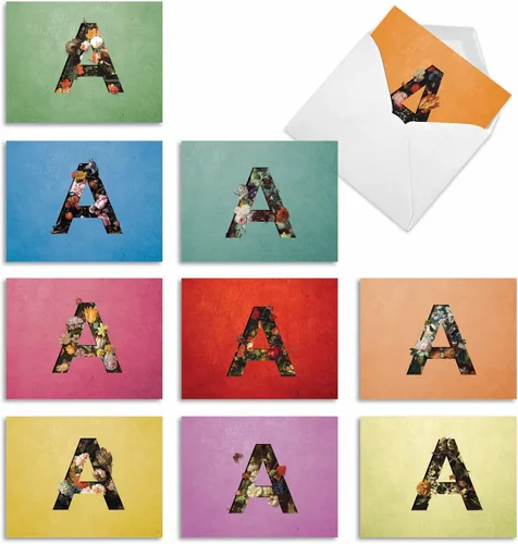 Miniatura 8 de The Best Card Company - 10 cartas iniciales "S" surtidas en blanco, hermosas flores, papeleras personales de 4 x 5.12 pulgadas, paquete variado a