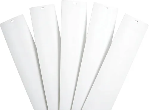 Miniatura 2 de Listón de PVC vertical de repuesto blanco curvado liso de 82.5" x 3.5" (Paquete de 5)
