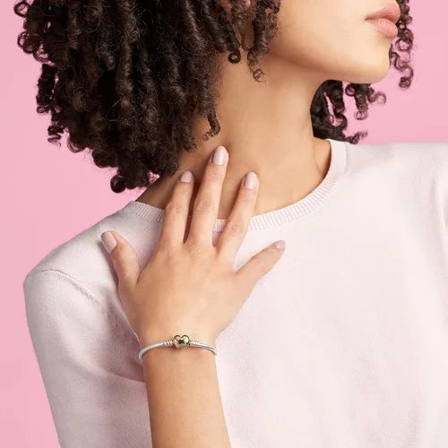 Miniatura 3 de Pandora Moments Heart Clasp Snake Chain Bracelet