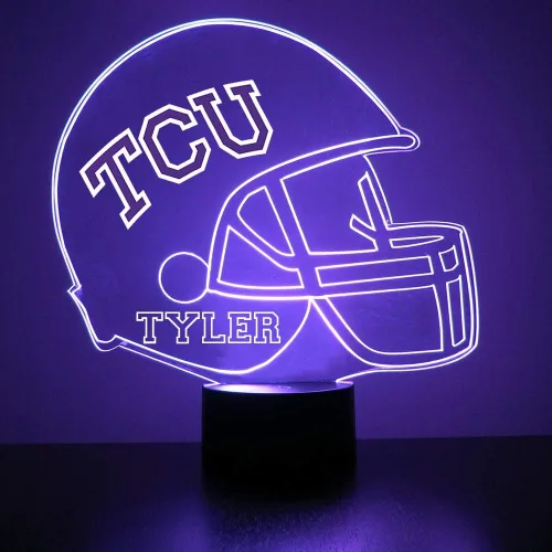 Miniatura 38 de Lámpara nocturna con señal LED personalizada de casco de fútbol de la Universidad de Alabama Crimson Tide con nombre o imagen personalizada