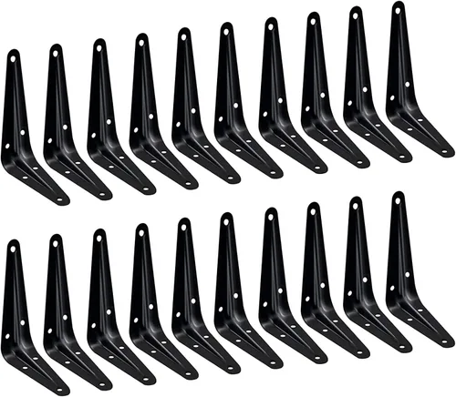Miniatura 11 de Paquete de 20 soportes de estante de 12 pulgadas, soporte de estante flotante de hierro negro resistente, soportes de estante decorativos