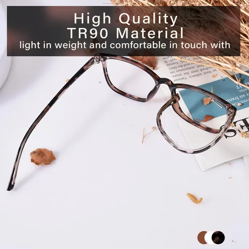 Miniatura 2 de FONHCOO Gafas de bloqueo de luz azul para mujeres y hombres, TR90, marco de moda, gafas de luz azul para computadora Marfil