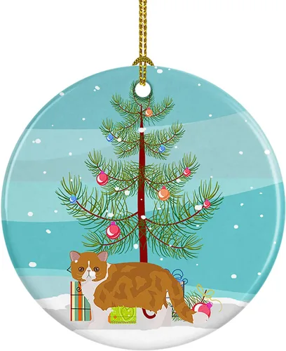 Miniatura 31 de Caroline's Treasures Adorno de cerámica con texto en inglés "Merry Christmas" para colgar en el árbol de Navidad, decoración para el hogar, Navidad