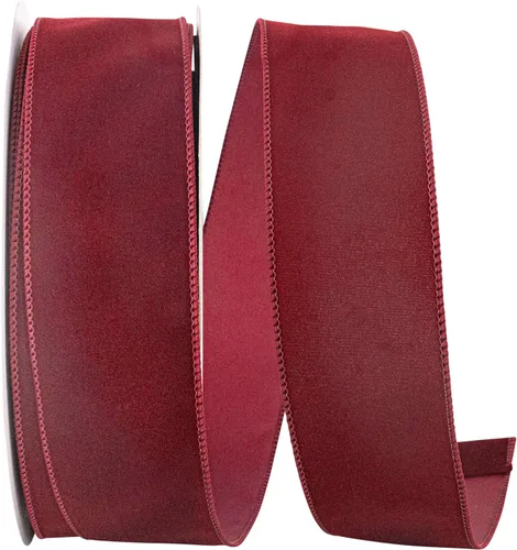 Miniatura 26 de Cinta Reliant Ribbon 92270W-957-40K Value Velvet con borde de alambre, 2-1/2 pulgadas x 50 yardas, escarlata/oro
