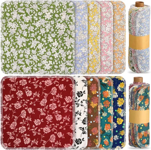 Miniatura 24 de Redbaker 50 piezas de toallas de papel reutilizables, paños de algodón reutilizables sin papel, toallas de papel absorbentes lavables para inodoro
