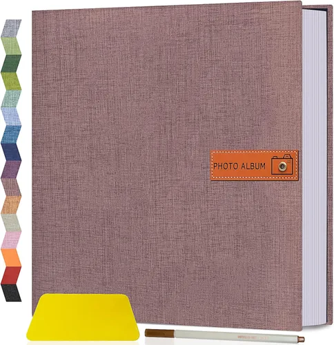 Miniatura 36 de Popotop Álbum de fotos grande autoadhesivo 4x6 5x7 8x10, álbum de recortes DIY, libro de fotos, regalos para mamá, familia, bebé y boda, con Azul