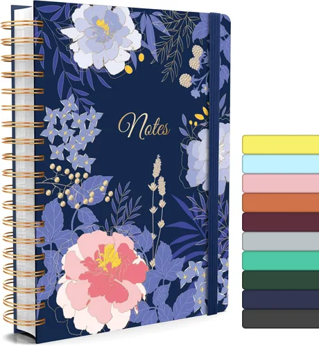 Miniatura 22 de Forvencer Cuaderno rayado en espiral con 300 páginas numeradas, diarios gruesos A5 para escribir con papel de 3.53 oz/m², cuadernos de tapa dura
