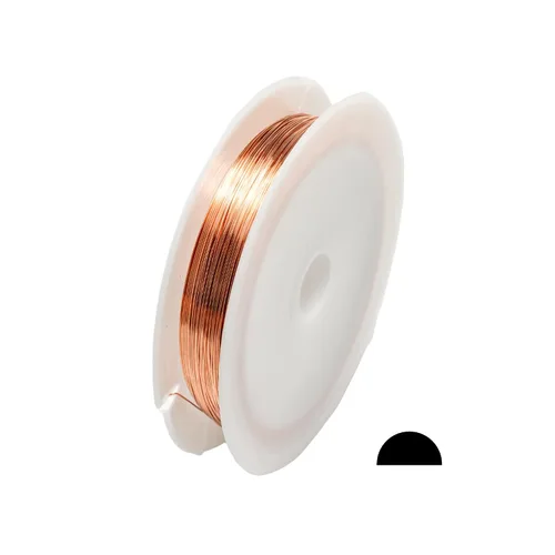 Miniatura 9 de Calibre 6, 99.9% alambre de cobre puro (medio redondo) CDA suave muerto #110 fabricado en Estados Unidos - 1 pie por CRAFT WIRE