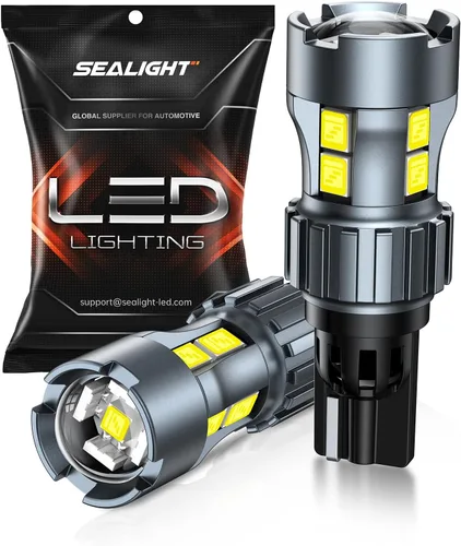 Miniatura 23 de SEALIGHT 194 foco LED 2000K ámbar 168 T10 2825 W5W 600% de brillo, focos LED de cuña para interior de automóvil, reemplazo para luces de matrícula