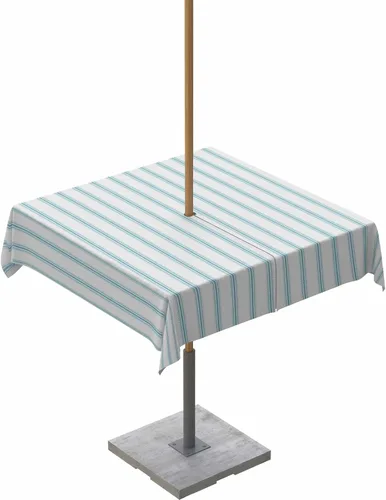 Miniatura 9 de Mantel para exteriores a rayas azul marino, mantel redondo de 60 pulgadas, diseño de rayas blancas y azul marino, impermeable, con agujero