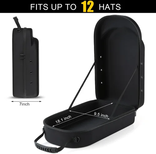 Miniatura 3 de GERMUN Funda rígida para gorra de béisbol, funda de viaje con correa ajustable para el hombro, funda para 12 gorras de béisbol, perfecta para viajes