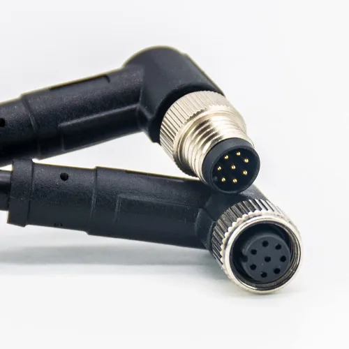 Miniatura 8 de M8 Profinet Cable impermeable 3 Pin de ángulo recto hembra enchufe macho Cable de moding con 1M PVC 26AWG Cable